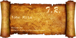 Tohr Rita névjegykártya